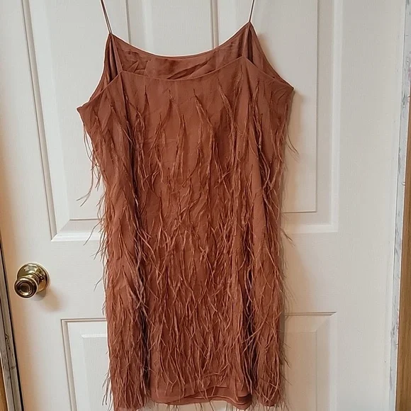 Rebecca Taylor Feather Sheath Mini Silk Dress - Picture 12 of 13